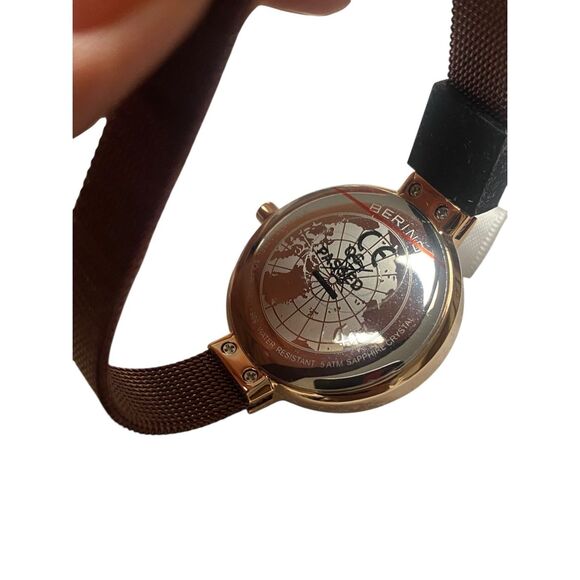 Bering Womens Purple Stainless Steel Bracelet Watch 14631-969 NWOT - Picture 4 of 6